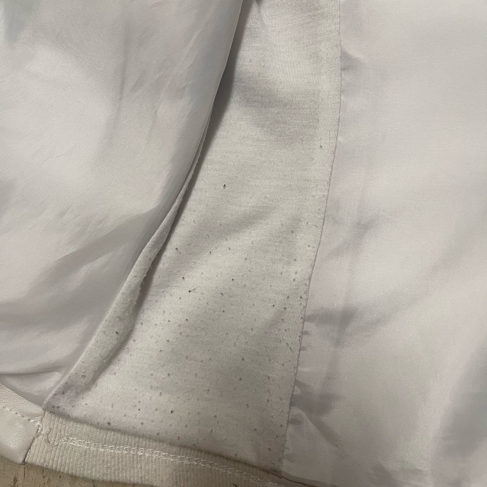 White Faux Leather Jacket with Floral Embroidery EUC - Picture 15 of 16